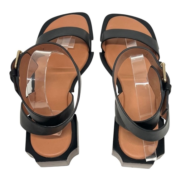 Simkhai Turner Black Leather Block Heel Minimalist Sandals Women’s 39 - Picture 10 of 15